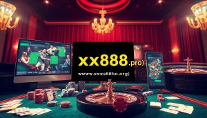 Dynamic gaming interface at https://xx88.pro/ with poker chips and roulette wheel in an exciting casino environment.
