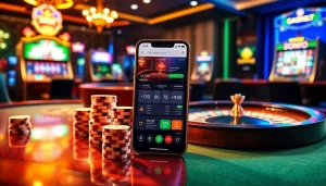 Sbobet online betting action featuring roulette and poker chips in a luxurious casino atmosphere.