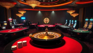 Experience the thrill of xx88 casino games with vibrant roulette and poker action in a luxurious setting.