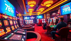 Experience the vibrant gaming atmosphere at 789p with elegant tables and exciting players.