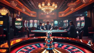 Players enjoy high-stakes poker at a luxurious casino with k9k9 stakes and thrilling ambiance.