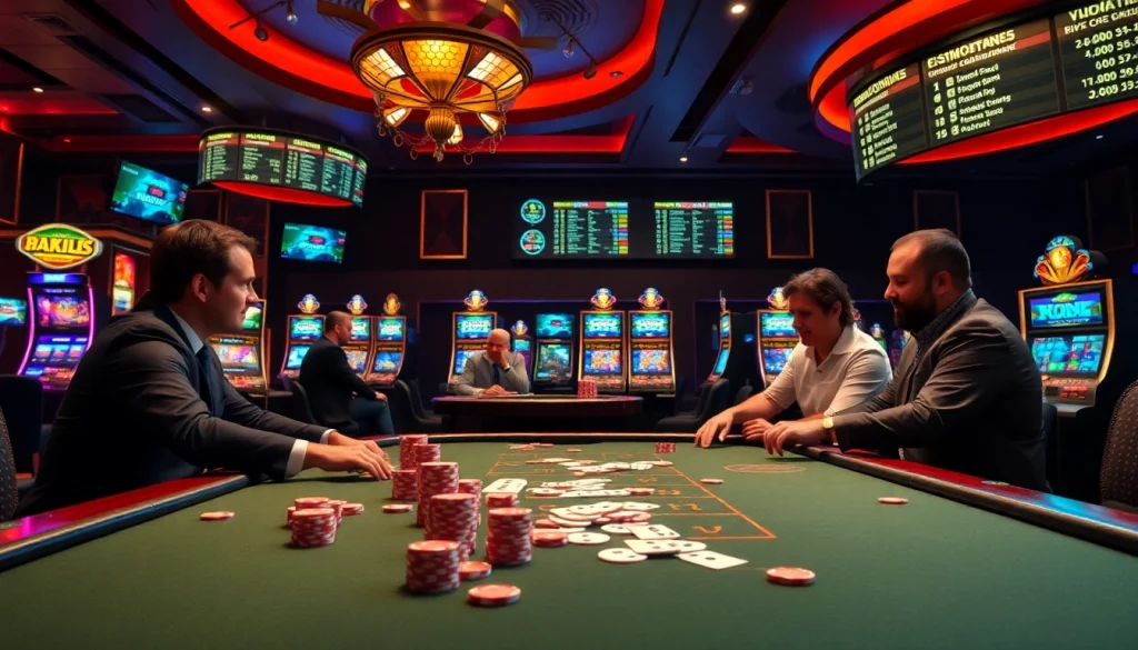 Exciting gambling scene with Vaoluoitv showcasing poker strategies and live betting odds.