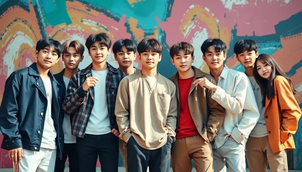 Dynamic interaction among bts members showcasing their unique personalities and styles