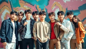 Dynamic interaction among bts members showcasing their unique personalities and styles