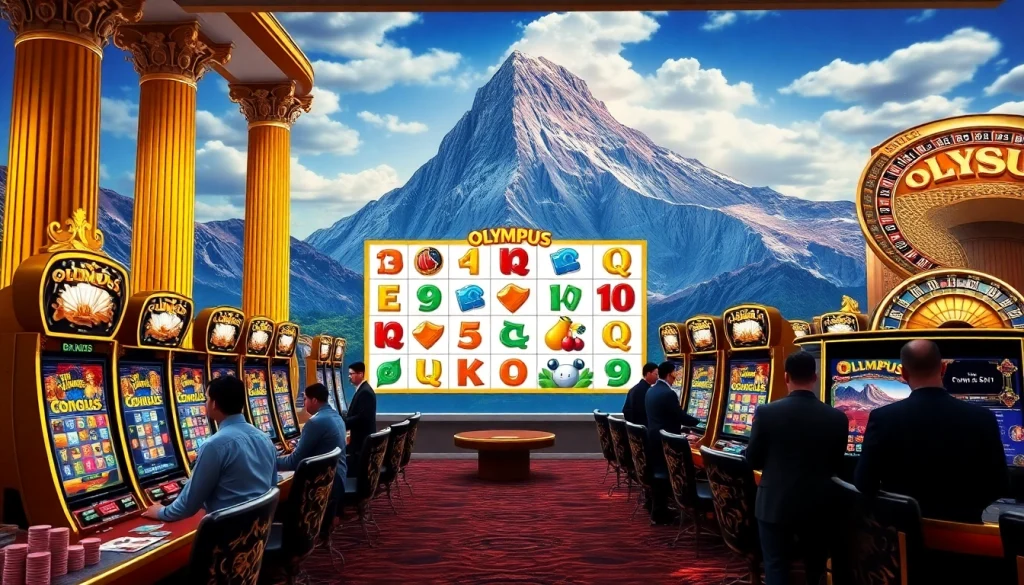 Experience the thrill of the Olympus slot game with vibrant colors and gaming excitement.